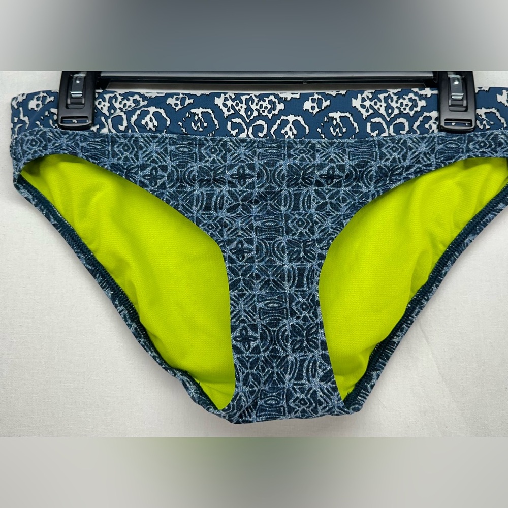 Title Nine Swim Bikini Bottom Abstract Blue Swimsuit Swimwear Womens Size Small